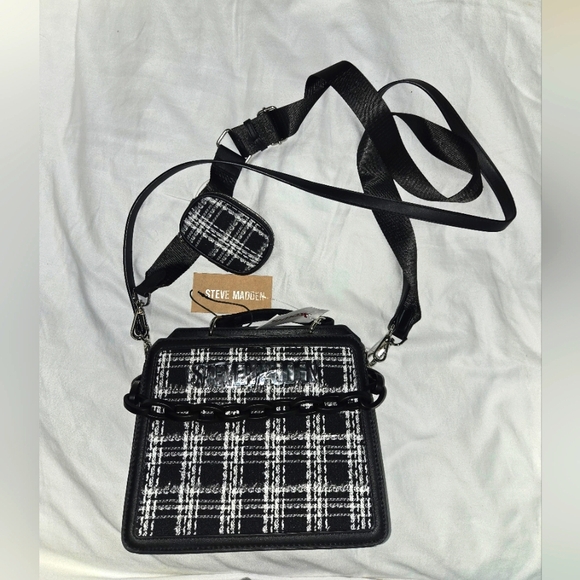 Steve Madden Handbags - Steve Madden Monochrome Plaid Crossbody Bag
